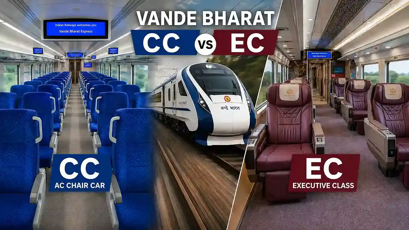 Vande Bharat Express CC vs EC difference - seats, legroom and comfort comparison 2026